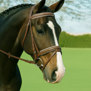 Horse Bridle with padded with nose and head band -brown